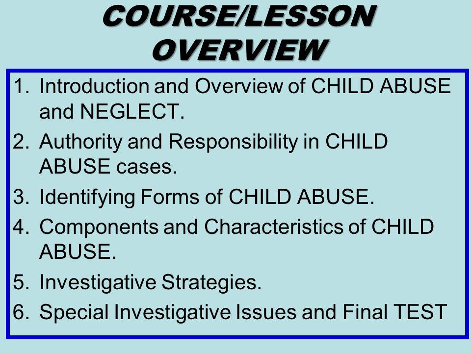 Child abuse introduction